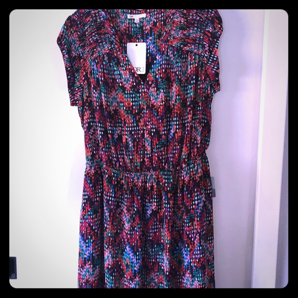 DR2 by Daniel Rainn Pleated Shoulder Dress